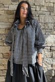 Nonni Gingham Poet Blouse Black Grey